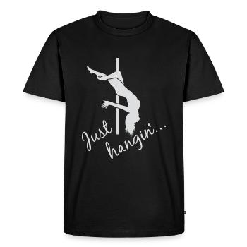 Pole fitness polnastics Just hangin - Men's Premium Organic T-Shirt - black - Front - Nico (187cm)