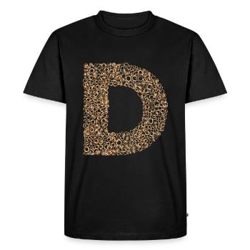 Letter D steampunk design made up of cogs - Men's Premium Organic T-Shirt - black - Front - Nico (187cm)