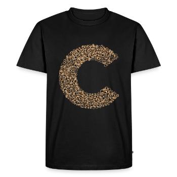 Letter C steampunk design made up of cogs - Men's Premium Organic T-Shirt - black - Front - Nico (187cm)