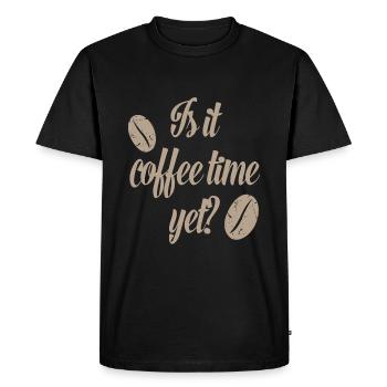 Is it coffee time yet? - Men's Premium Organic T-Shirt - black - Front - Nico (187cm)