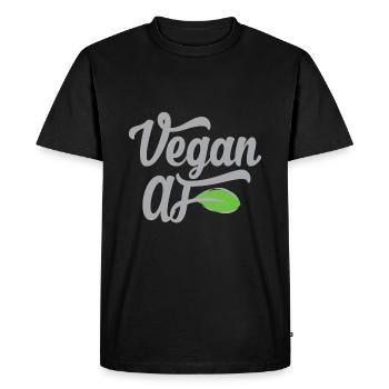 Vegan AF t shirt plant base food tee - Men's Premium Organic T-Shirt - black - Front - Nico (187cm)