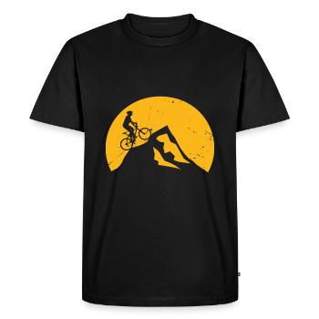 Vintage downhill mountain biking - Men's Premium Organic T-Shirt - black - Front - Nico (187cm)