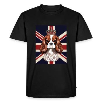 King Charles Coronation Spaniel chien - T-shirt Premium bio Homme - noir - Devant - Nico (187cm)