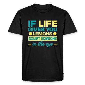 Si la vie vous donne des citrons, giclez quelqu’un dans l’œil - T-shirt Premium bio Homme - noir - Devant - Nico (187cm)