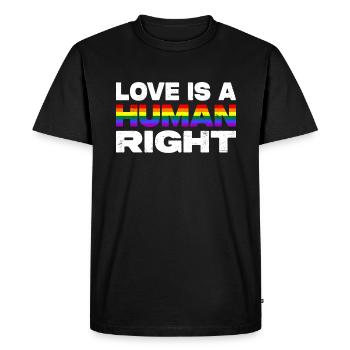 L’amour est un droit humain LGBTQIA + CSD Gay Pride - T-shirt Premium bio Homme - noir - Devant - Nico (187cm)