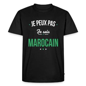 Je peux pas je suis Marocain - T-shirt Premium bio Homme - noir - Devant - Nico (187cm)