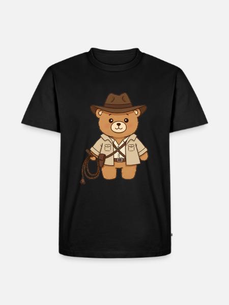 Teddy Bear Adventurer - Men's Premium Organic T-Shirt - black