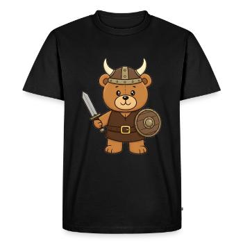 Ours en peluche Viking - T-shirt Premium bio Homme - noir - Devant - Nico (187cm)