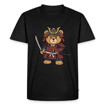 Ours en peluche Samouraï - T-shirt Premium bio Homme - noir - Devant - Nico (187cm)