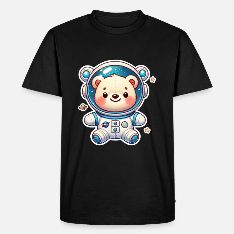 Teddybär Astronaut - Männer Premium Bio T-Shirt - Schwarz