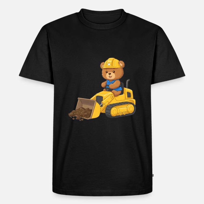 Teddybär Bauarbeiter - Männer Premium Bio T-Shirt - Schwarz
