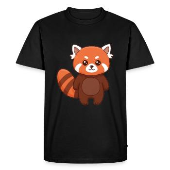 Dessin animé animalier panda roux - T-shirt Premium bio Homme - noir - Devant - Nico (187cm)