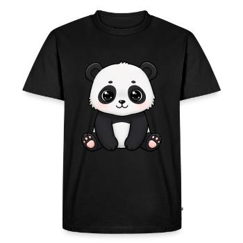 Dessin animé animalier Panda - T-shirt Premium bio Homme - noir - Devant - Nico (187cm)