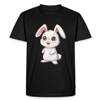 Animal Dessin Animé Lapin - T-shirt Premium bio Homme - noir - Devant - Nico (187cm)