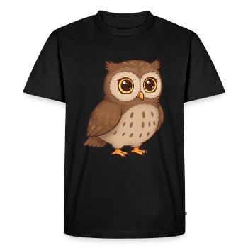 Animal Dessin Animé Hibou - T-shirt Premium bio Homme - noir - Devant - Nico (187cm)