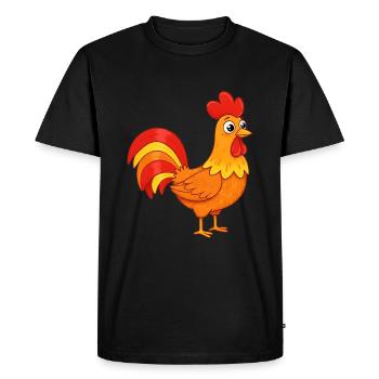 Animal Cartoon Rooster - Men's Premium Organic T-Shirt - black - Front - Nico (187cm)