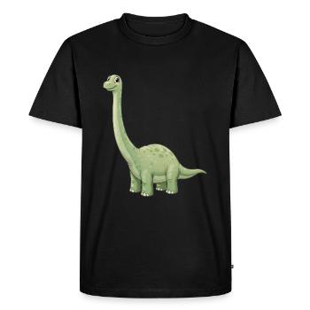Dino Dessin animé Brachiosaure - T-shirt Premium bio Homme - noir - Devant - Nico (187cm)