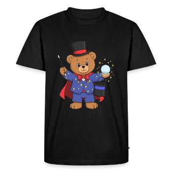 Teddy Bear Wizard - Men's Premium Organic T-Shirt - black - Front - Nico (187cm)