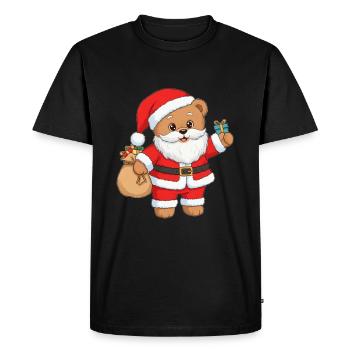 Teddy Bear Santa Claus - Men's Premium Organic T-Shirt - black - Front - Nico (187cm)