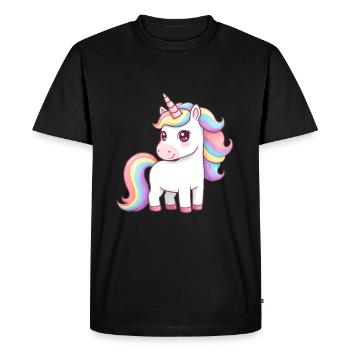 Licorne de dessin animé animalier - T-shirt Premium bio Homme - noir - Devant - Nico (187cm)