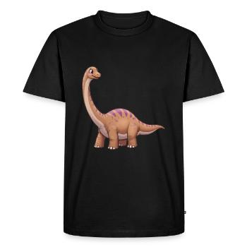 Dino Dessin Animé Apatosaurus - T-shirt Premium bio Homme - noir - Devant - Nico (187cm)