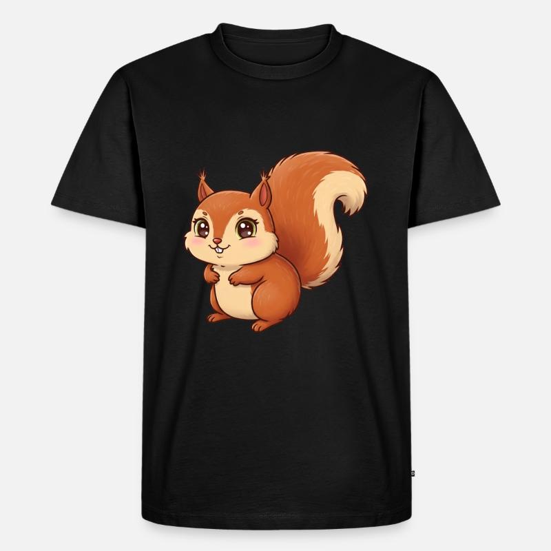 Tier Cartoon Eichhörnchen - Männer Premium Bio T-Shirt - Schwarz