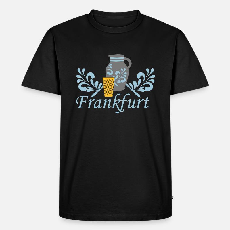 Frankfurt Bembel Geripptes - Männer Premium Bio T-Shirt - Schwarz