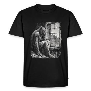 Dog Wolf Werewolf Cerberus Hellhound myth - Men's Premium Organic T-Shirt - black - Front - Nico (187cm)