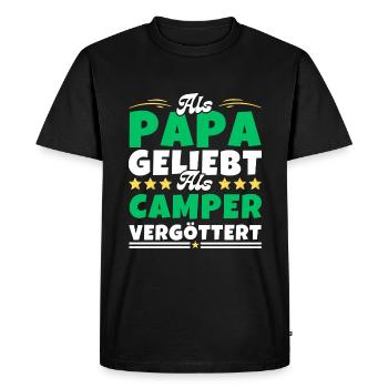 Aimé en tant que père, adoré en tant que campeur - T-shirt Premium bio Homme - noir - Devant - Nico (187cm)