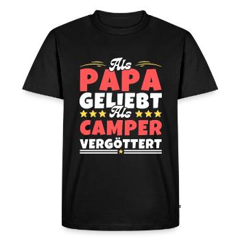 Aimé en tant que père, adoré en tant que campeur - T-shirt Premium bio Homme - noir - Devant - Nico (187cm)