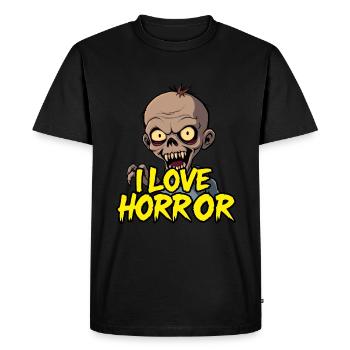 I Love Horror Zombie Design - Men's Premium Organic T-Shirt - black - Front - Nico (187cm)