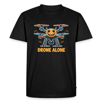 Funny Drone - Drone Alone - Men's Premium Organic T-Shirt - black - Front - Nico (187cm)