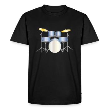 drums blue - Men's Premium Organic T-Shirt - black - Front - Nico (187cm)