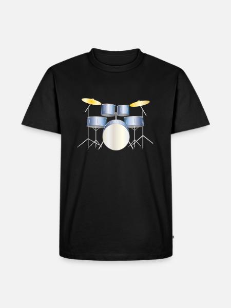 drums - Männer Premium Bio T-Shirt - Schwarz