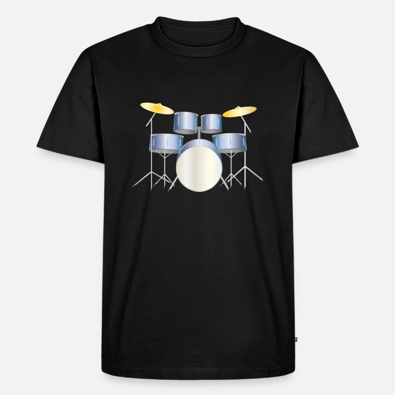 drums blue - T-shirt Premium bio Homme - noir