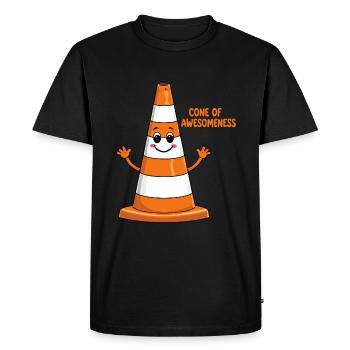 Cône de génialité - Cône de signalisation drôle - T-shirt Premium bio Homme - noir - Devant - Nico (187cm)