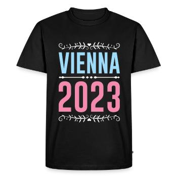 Vienne 2023 Vienne - T-shirt Premium bio Homme - noir - Devant - Nico (187cm)