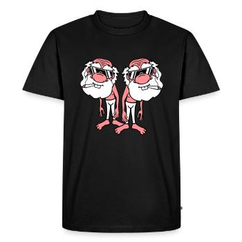 2 amis équipe couple mince cool lunettes de soleil fumée - T-shirt Premium bio Homme - noir - Devant - Nico (187cm)