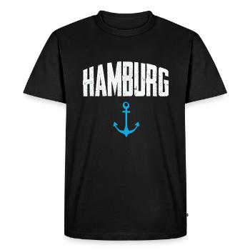 Hambourg, ancre, port, perle - T-shirt Premium bio Homme - noir - Devant - Nico (187cm)