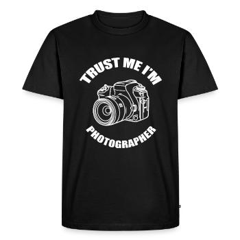 PHOTOGRAPHER TRUST ME I M PHOTOGRAPHER - T-shirt Premium bio Homme - noir - Devant - Nico (187cm)