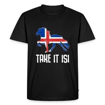 Isi Islandpferd Poney Island cheval sort cadeau - T-shirt Premium bio Homme - noir - Devant - Nico (187cm)