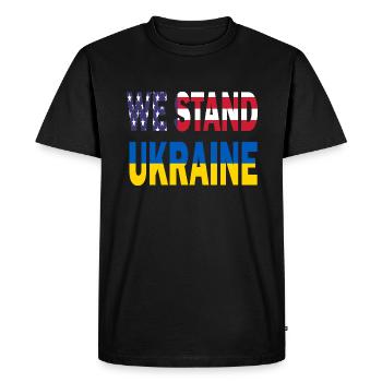 Amérique États-Unis Nous soutenons l’Ukraine Zelensky - T-shirt Premium bio Homme - noir - Devant - Nico (187cm)