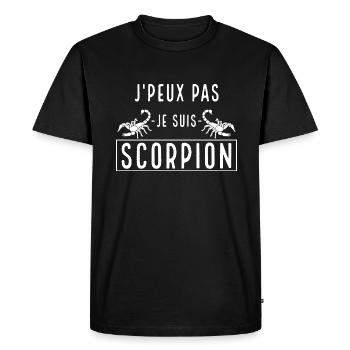 J'peux pas je suis scorpion. Signe astrologique. - T-shirt Premium bio Homme - noir - Devant - Nico (187cm)