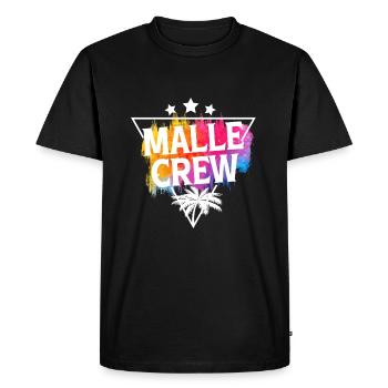 Malle crew logo palms - Men's Premium Organic T-Shirt - black - Front - Nico (187cm)