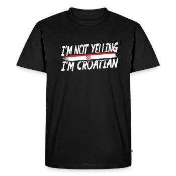 Je ne crie pas que je suis croate - T-shirt Premium bio Homme - noir - Devant - Nico (187cm)