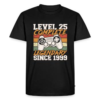 25ème Anniversaire Niveau 25 Complet Millésime 1999 - T-shirt Premium bio Homme - noir - Devant - Nico (187cm)