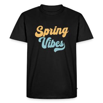 Spring Vibes - Men's Premium Organic T-Shirt - black - Front - Nico (187cm)