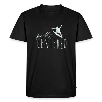 Enfin centré Zen Surfer Yoga Déclaration Surf - T-shirt Premium bio Homme - noir - Devant - Nico (187cm)