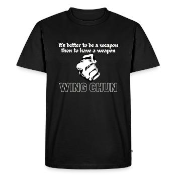 Wing Chun weapon shirt - Men's Premium Organic T-Shirt - black - Front - Nico (187cm)