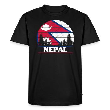 Nepal - Men's Premium Organic T-Shirt - black - Front - Nico (187cm)
